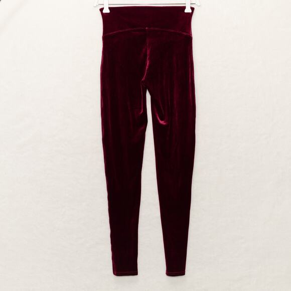 SPANX Velvet Leggings Slimming Tummy Control Velour Merlot Wine Sz M - Picture 7 of 12